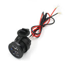 1 Piece Motorcycle Waterproof LED Indicator Dual USB Charger Socket Outlet DC 12V 3.1A Panel Mount