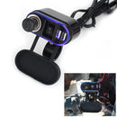 1 Set 12V Motorcycle Car Cigarette Lighter with Power Plug Socket Charger Twin USB Charging