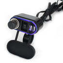 1 Set 12V Motorcycle Car Cigarette Lighter with Power Plug Socket Charger Twin USB Charging