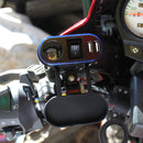 1 Set 12V Motorcycle Car Cigarette Lighter with Power Plug Socket Charger Twin USB Charging