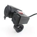 12Volt 5V 2.1A Dual USB Motorcycle Cigarette Lighter Socket Plug Charger Power Adapter