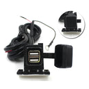 Waterproof Motorcycle Dual USB Charger Adapter Charging Port 12V to 5V/2.1A for Cellphone Tablets GPS and Other Devices