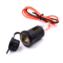 Waterproof Cap 12V Cigarette Lighter Socket Power Plug Wiring Kit for Car Motorbike Boat