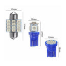11PCS Universal Blue LED Lights Interior T10 & 31mm Map Dome Lights Lamps