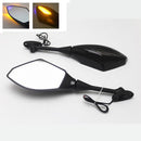 1 Pair Rearview Side Mirrors With LED Turn Signal Light for Honda CBR600/1000 Motorcycle Replacement Body Parts