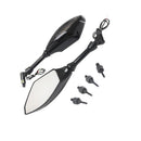 1 Pair Motorcycle Rear View Side Mirrors With Turn Light Screw Adapters
