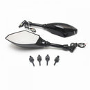1 Pair Motorcycle Rear View Side Mirrors With Turn Light Screw Adapters