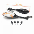 1 Pair Motorcycle Rear View Side Mirrors With Turn Light Screw Adapters