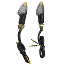 2 Piece Motorcycle LED Turn Signal Light Yellow Indicator with Clear Lens
