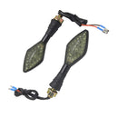 2 Piece Motorcycle LED Turn Signal Light Amber Indicator Lamp with Smoked Lens
