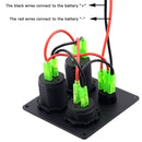 Dual USB Power Charger + Cigarette Socket + Digital Voltmeter Switch Panel
