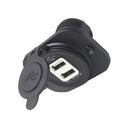 Universal 3.1A 2-USB Power Supply Socket with Blue LED for 12V-24V Car Motorcycle SUV