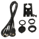 Car Boat Dashboard Flush Mount USB 2.0 AUX Socket Extension Lead Panel Cable