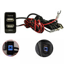 2-USB Charger/Audio Port Interface for Toyota Scion Lexus Blank Switch Hole