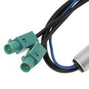 2-FAKRA Two Way to Single Din Car Radio Aerial Antenna Adaptor for Audi VW