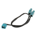 Dual-Male Fakra Y-Splitter to Female Fakra Antenna Adapter for VW AUDI