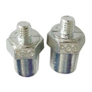 2 Pieces Universal Positive Negative Car Battery Terminal Clamp Clip Connector Silver