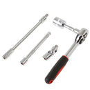 46pcs Ratchet Wrench Spanner Set Socket Extension Sliding T Bar 1/4" DR