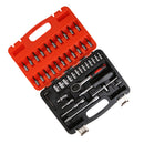 46pcs Ratchet Wrench Spanner Set Socket Extension Sliding T Bar 1/4" DR
