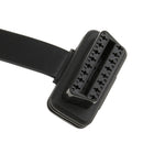 OBD2 16 Pin J1962 Flat Noodle Male to Female Elbow Diagnostic Cable Adapter Converter 2FT