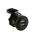 12V-24V Car Motorcycle Dual Port USB Charger Power Outlet With Wires