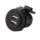 12V-24V Car Motorcycle Dual Port USB Charger Power Outlet With Wires