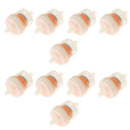 10 Pieces Universal Motorcycle Engine Gas Oil Fuel Filter for 1/4'' 6mm Hose Plastic