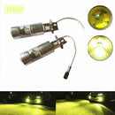2 Pieces Universal H3 20-LED 100W Yellow Projector Fog Driving Light Bulbs