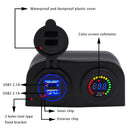 Dual Blue USB Charger +12V Color LED Digital Voltmeter for Car Motorcycle Boat