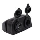 Universal Car Motorcycle Boat 5V 2.1A Red Dual USB Charger+Cigarette Socket