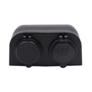 Universal Car Motorcycle Boat 5V 2.1A Red Dual USB Charger+Cigarette Socket