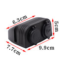 Universal Car Motorcycle Boat 5V 2.1A Blue 2-USB Charger+Cigarette Socket
