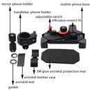 Universal Motorcycle Cell Phone GPS Handlebar Mount Holder with USB Charger