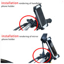 Universal Motorcycle Cell Phone GPS Handlebar Mount Holder with USB Charger