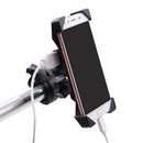 Universal Motorcycle Cell Phone GPS Handlebar Mount Holder with USB Charger