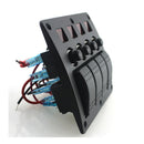 Marine Electric 4 Gang Red LED ON-OFF Rocker Push Switch Panel for Boat RVs