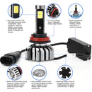 1 Pair N7 H11 4-LED Headlight Headlamps Bulbs Conversion Kit 6000K Pure White