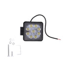 DC12V/24V 27W White 9LED Work Light Bar Flood Square 4WD Lamp for Jeep ATV