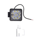 DC12V/24V 27W White 9LED Work Light Bar Flood Square 4WD Lamp for Jeep ATV