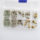 55pcs A/C AC Schrader Valve Cores Assortment for R134a R12 7 Kinds HVAC Kit