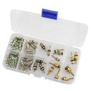 55pcs A/C AC Schrader Valve Cores Assortment for R134a R12 7 Kinds HVAC Kit
