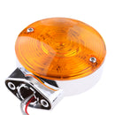2 Piece Chrome Amber Front Flat Turn Signal Light For Harley Touring Electra Glides