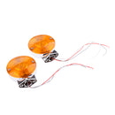2 Piece Chrome Amber Front Flat Turn Signal Light For Harley Touring Electra Glides