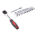 12 Pieces 1/4'' Socket Ratchet Wrench Sleeve Chrome Vanadium Steel Hand Tool