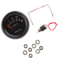 Waterproof DC12V 52mm Car Voltmeter Pointer Gauge Meter & Yellow Bulb & Bracket