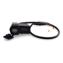 Motorcycle GPS Cell Phone Dual USB Power Socket Charger + Red LED Voltage Voltmeter