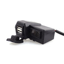 Motorcycle GPS Cell Phone Dual USB Power Socket Charger + Red LED Voltage Voltmeter