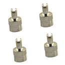 4 Pieces Motorcyle Car Slotted Head Valve Stem Caps with Core Remover Tool