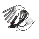 4-in-1 9 LED SMD Car Indoor Illumination Interior Lighting Strip 7 Color