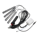4-in-1 9 LED SMD Car Indoor Illumination Interior Lighting Strip 7 Color